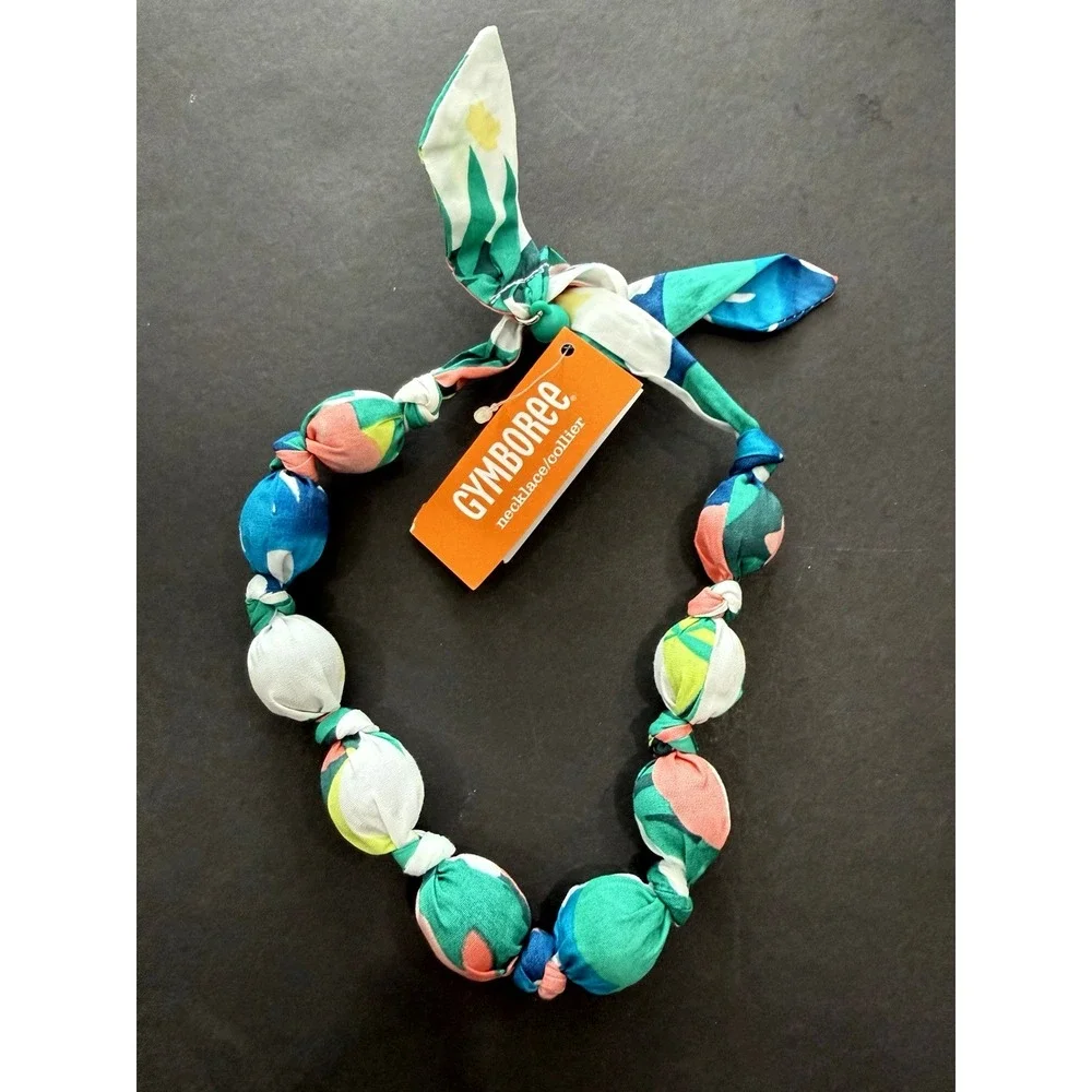 New Gymboree Necklace Bracelet Set Sunny Safari Island Floral Print Bead Chunky
